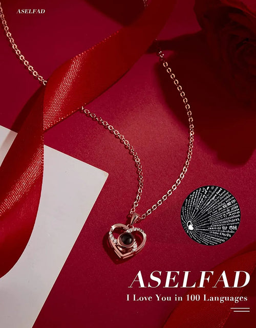 Load image into Gallery viewer, Preserved Red Real Rose with I Love You Necklace in 100 Languages -Eternal Flowers Rose Gifts for Mom Wife Girlfriend on Birthday Anniversary Christmas Mothers Day Valentines Romantic Gifts for Her
