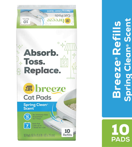 Purina  Cat Pads, BREEZE Spring Clean Fragranced Refill Pack, 10 Ct. Pouch