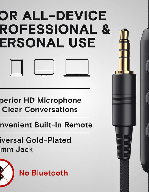 Load image into Gallery viewer, CL750 Wired Headphones with Mic &amp; Volume Control — Noise Isolating On-Ear Headphones for Computer and Laptop Wired, Plug in Corded Headphone over Ear with Wire (Foldable, Aux Jack 3.5Mm)
