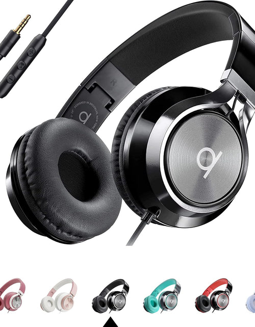 Load image into Gallery viewer, CL750 Wired Headphones with Mic &amp; Volume Control — Noise Isolating On-Ear Headphones for Computer and Laptop Wired, Plug in Corded Headphone over Ear with Wire (Foldable, Aux Jack 3.5Mm)

