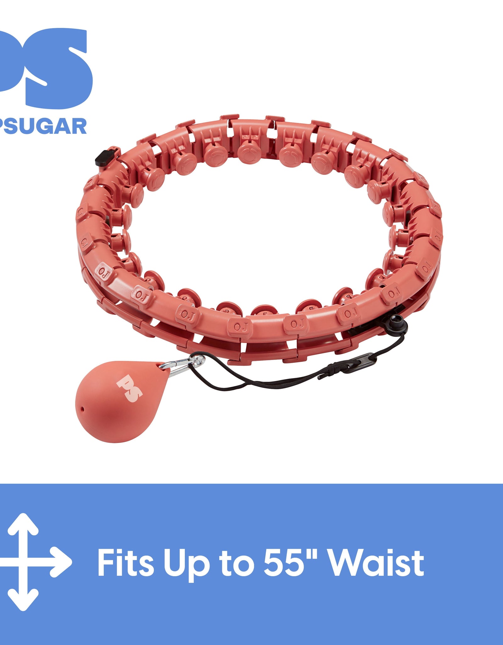 Adjustable Weighted Fitness Hoop, Coral