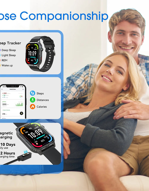 Load image into Gallery viewer, H5 Smart Watch with Bluetooth Call, IP68 Waterproof Fitness Tracker for Women and Men, Black
