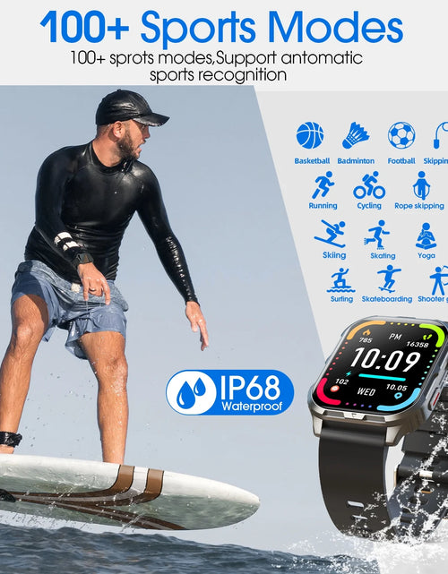 Load image into Gallery viewer, H5 Smart Watch with Bluetooth Call, IP68 Waterproof Fitness Tracker for Women and Men, Black
