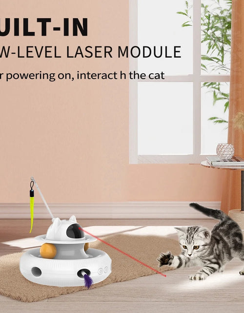 Load image into Gallery viewer, Extendable Laser Feather USB Rechargeable Cat Teaser Wand, White

