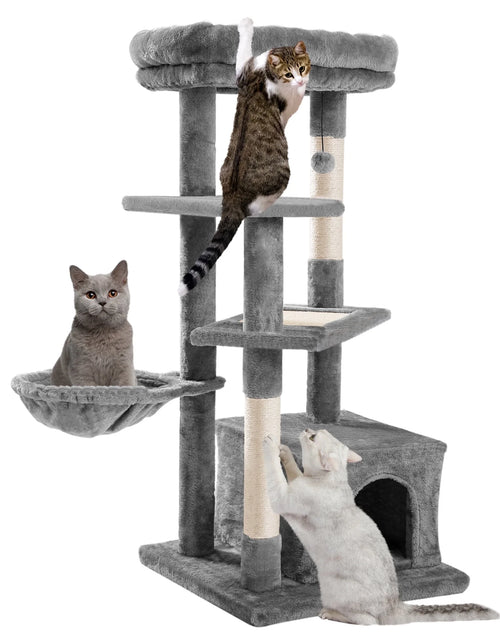 Load image into Gallery viewer, Cat Tree for Large Cats, Multi-Level Cat Tower with Sisal Covered Scratching Posts, Spacious Condo, Cozy Hammock and Plush Top Perch
