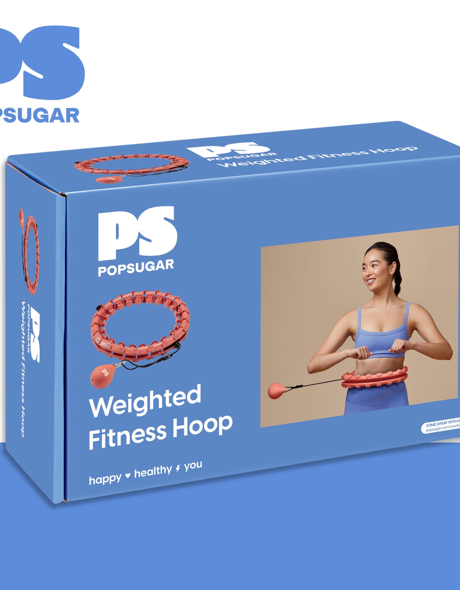 Adjustable Weighted Fitness Hoop, Coral
