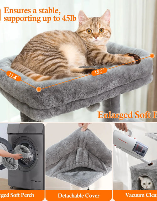 Load image into Gallery viewer, Cat Tree for Large Cats, Multi-Level Cat Tower with Sisal Covered Scratching Posts, Spacious Condo, Cozy Hammock and Plush Top Perch
