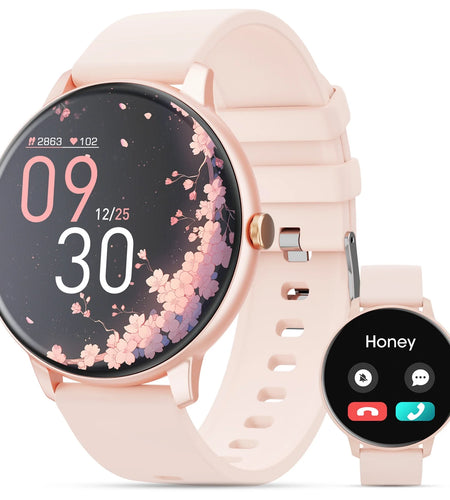 Smart Watch (Answer/Dial Call),1.39" Touch Display Fitness Tracker with Sport Modes, Smartwatch with IP68 Waterproof,Step Counter Watch Fits for Android (Pink)
