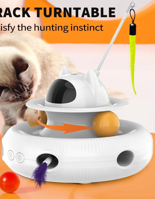 Load image into Gallery viewer, Extendable Laser Feather USB Rechargeable Cat Teaser Wand, White
