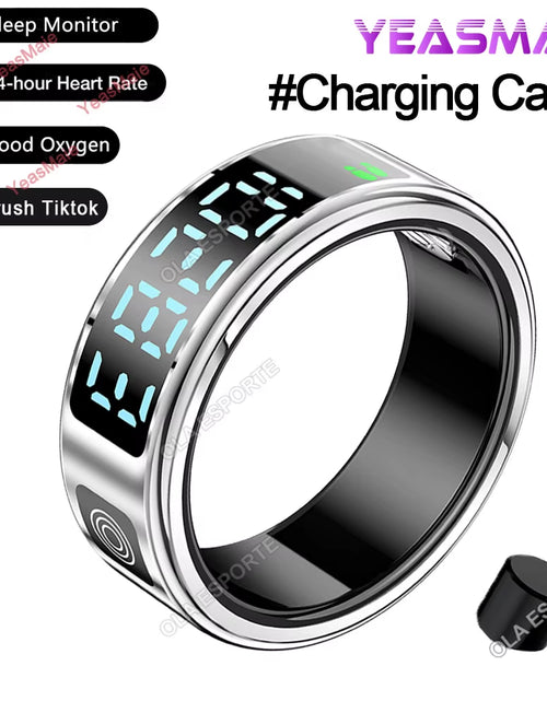 Load image into Gallery viewer, 2025 Smart Ring LED Touch Display Screen Gesture Swipe Video Heart Rate Health Monitoring 5ATM Waterproof Smart Rings Men Women
