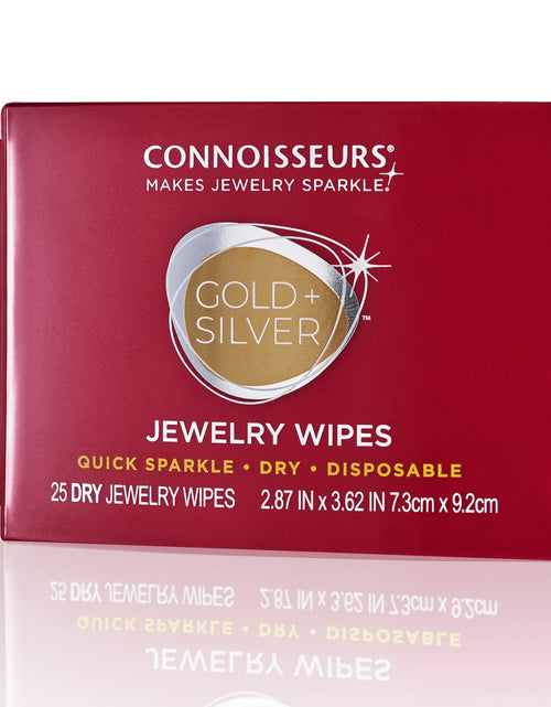 Load image into Gallery viewer, Gold &amp; Silver Jewelry Cleaning Wipes, Red Compact, 25Ct Dry Disposable Wipes Clean and Polish Gold and Silver Jewelry
