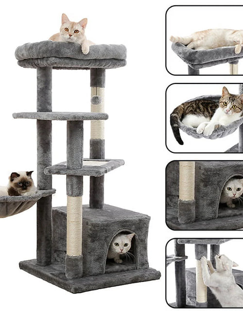 Load image into Gallery viewer, Cat Tree for Large Cats, Multi-Level Cat Tower with Sisal Covered Scratching Posts, Spacious Condo, Cozy Hammock and Plush Top Perch
