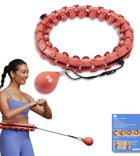 Adjustable Weighted Fitness Hoop, Coral