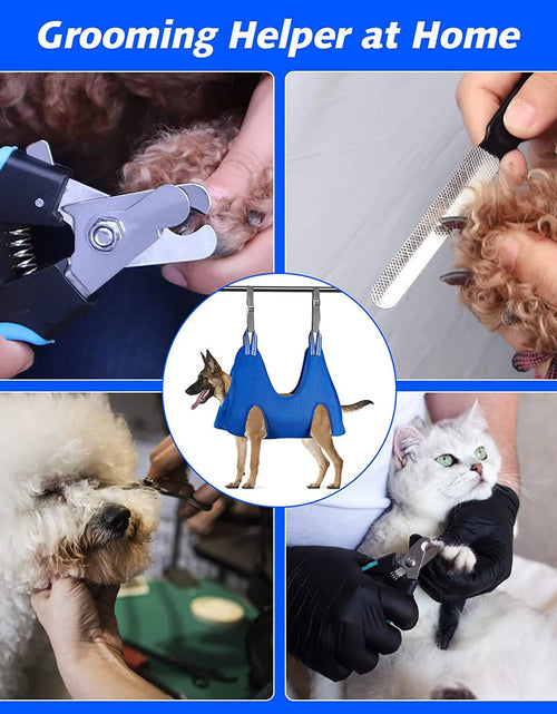 Load image into Gallery viewer, Sehao Pet Grooming for Dog Grooming Harness for Nail Trimming Pet Grooming Sling Helper Holder Pet Accessories Blue L
