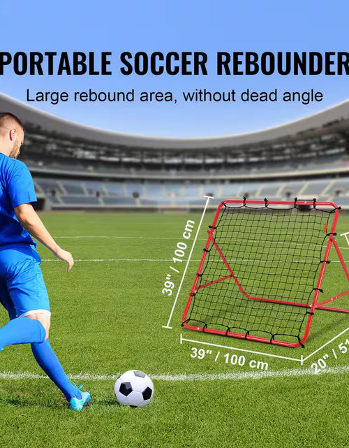 Load image into Gallery viewer, Soccer Rebounder Rebound Net, 39 In. X 39 In., Portable Football Training Gift, Adjustable Angles, for All Ages
