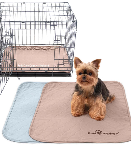 2Ct  Dog Crate Pads Mats Size 24X18” for Use with 24” Kennel and Crate | Washable Waterproof Dog Pee Pads