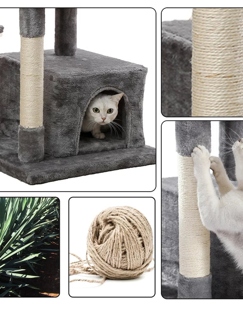 Load image into Gallery viewer, Cat Tree for Large Cats, Multi-Level Cat Tower with Sisal Covered Scratching Posts, Spacious Condo, Cozy Hammock and Plush Top Perch
