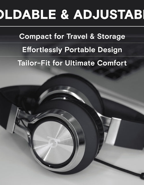 Load image into Gallery viewer, CL750 Wired Headphones with Mic &amp; Volume Control — Noise Isolating On-Ear Headphones for Computer and Laptop Wired, Plug in Corded Headphone over Ear with Wire (Foldable, Aux Jack 3.5Mm)
