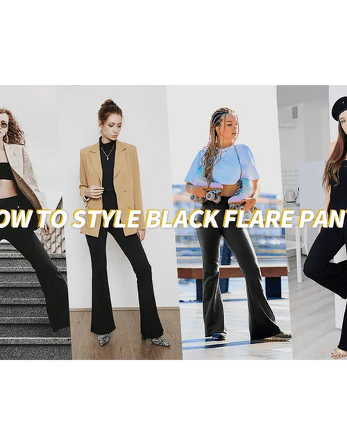 Load image into Gallery viewer, Flare Leggings for Women, Bootcut Yoga Pants with Pockets, Tummy Control Workout Pants Non-See-Through
