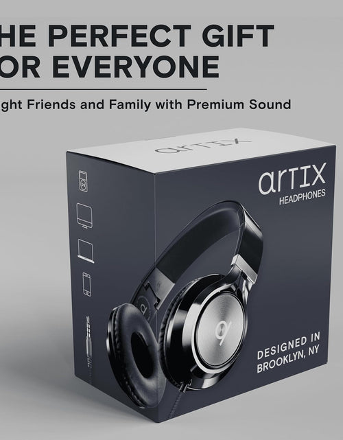 Load image into Gallery viewer, CL750 Wired Headphones with Mic &amp; Volume Control — Noise Isolating On-Ear Headphones for Computer and Laptop Wired, Plug in Corded Headphone over Ear with Wire (Foldable, Aux Jack 3.5Mm)

