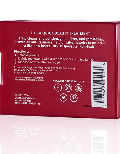 Load image into Gallery viewer, Gold &amp; Silver Jewelry Cleaning Wipes, Red Compact, 25Ct Dry Disposable Wipes Clean and Polish Gold and Silver Jewelry

