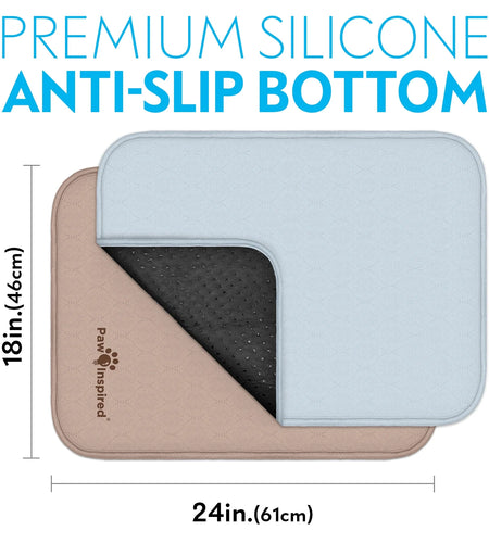2Ct  Dog Crate Pads Mats Size 24X18” for Use with 24” Kennel and Crate | Washable Waterproof Dog Pee Pads